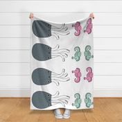 Jelly Fish and sea horse home decoration pillow for kids easy to sew