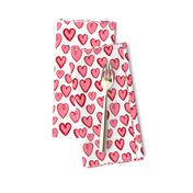 hearts // pink and red hearts fabric love valentines print pattern andrea lauren fabric andrea lauren design cute fabric