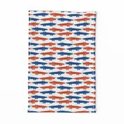 alligators fabric - florida gator blue and orange gators 8 in