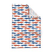 alligators fabric - florida gator blue and orange gators 8 in