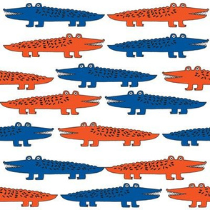 alligators fabric - florida gator blue and orange gators 8 in