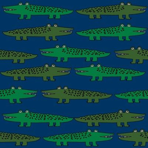 alligator // green and navy boys room nursery cute alligator fabric 