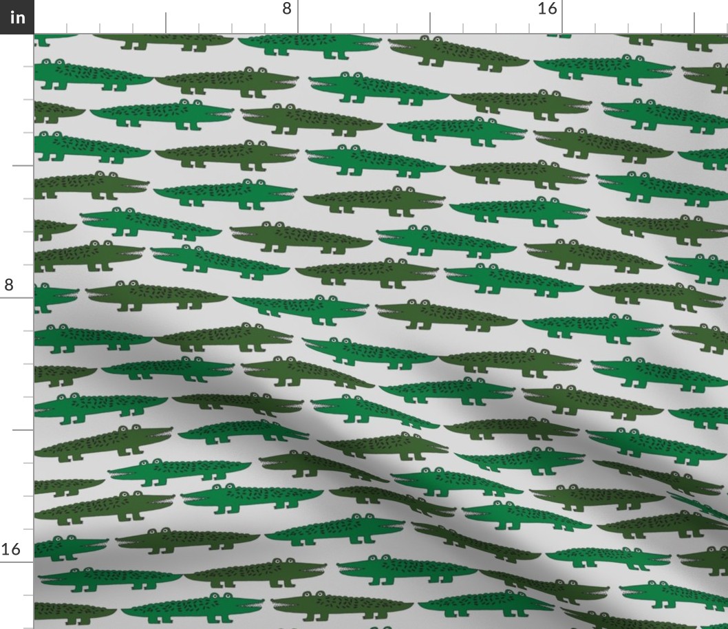 alligator // green grey alligators fabric reptiles crocodiles design gator reptile boys nursery print andrea lauren andrea lauren fabric