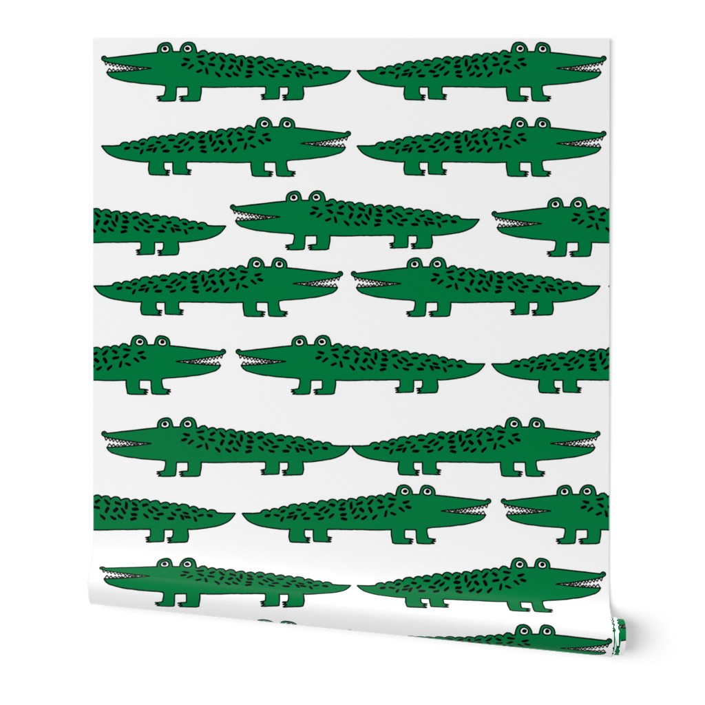 alligators // alligator crocodile fabric print pattern andrea lauren illustration andrea lauren fabric boys nursery print crocodiles fabric