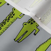 crocodiles // crocodile alligator fabric cute reptiles pattern print andrea lauren fabric andrea lauren design