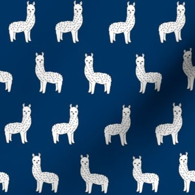 alpaca // navy blue alpaca llama fabric cute navy blue design andrea lauren fabric andrea lauren design alpacas llamas fabric
