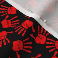 Red Hand Prints on Black Small Print