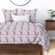 Dark Grey Beauty - Light Florals - Lilac