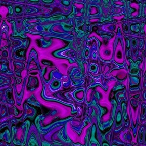 CSMC21-  Zigzags and Bubbles - A Marbled Lava Lamp Texture in Purple - Fuchsia - Turquoise -Blue
