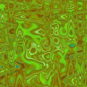CSMC1 -  Zigzags and Bubbles - A Marbled  Motion Lamp Texture  in Lime Green - Olive Green - Umber