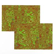 CSMC2 - Zigzags and Bubbles - A Marbled Lava Lamp Texture in Olive -  Lime - Rust