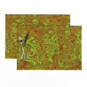 CSMC2 - Zigzags and Bubbles - A Marbled Lava Lamp Texture in Olive -  Lime - Rust