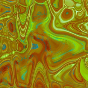 CSMC2 - Zigzags and Bubbles - A Marbled Lava Lamp Texture in Olive -  Lime - Rust
