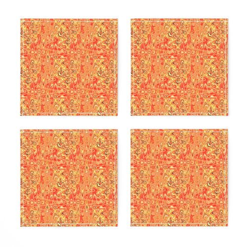 CSMC4  - Marbled Lava Flow Texture in Orange and Yellow - 4 inch repeat