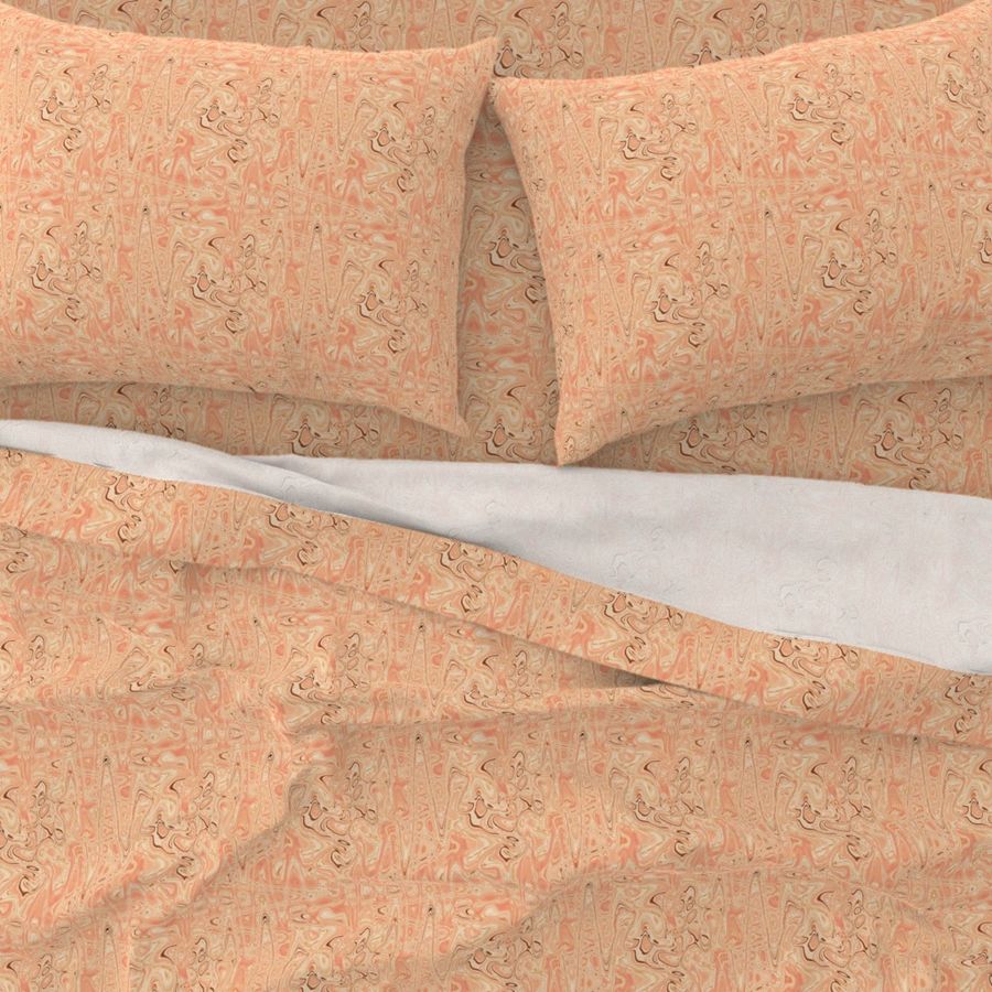 CSMC7 - L - Marbled Lava FlowTexture in Creamy Swirls of Pastel Orange - 8 inch repeat