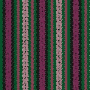 JP27 - Rustic Raspberry and Pine Green Jagged Stripes