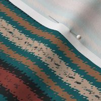 JP14 - Turquoise and Rust Jagged Stripes, narrow