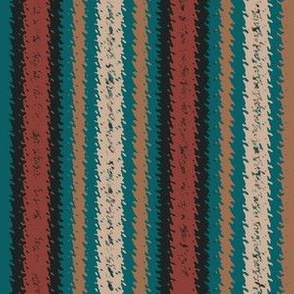 JP14 - Turquoise and Rust Jagged Stripes, narrow
