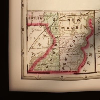 Missouri map, vintage, large