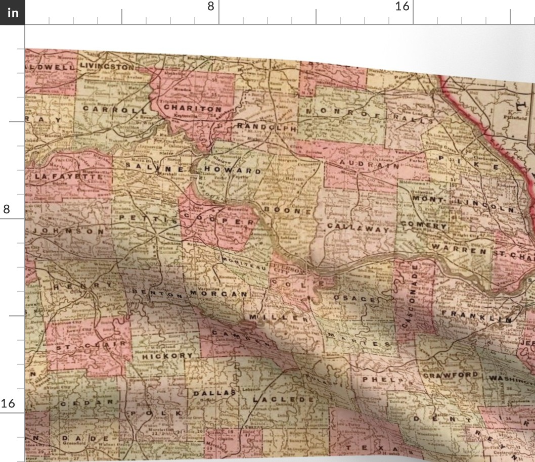 Missouri map, vintage, large