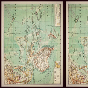 Oceania vintage map, small