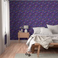 Wonderland Flower Pattern - Purple Background