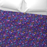 Wonderland Flower Pattern - Purple Background