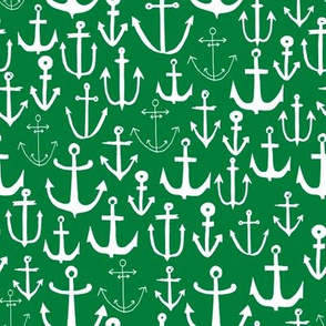 anchor // anchors green nautical fabric print, andrea lauren fabric, nautical summer fabric preppy green fabric
