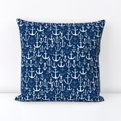 anchors // navy blue anchor fabric nautical fabric kids summer print nautical decor print