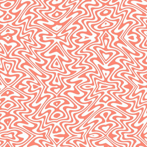 butterfly swirl in coral and white