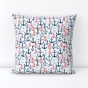 anchors // navy and red anchor fabric nautical fabric nautical pattern nautical decor andrea lauren design