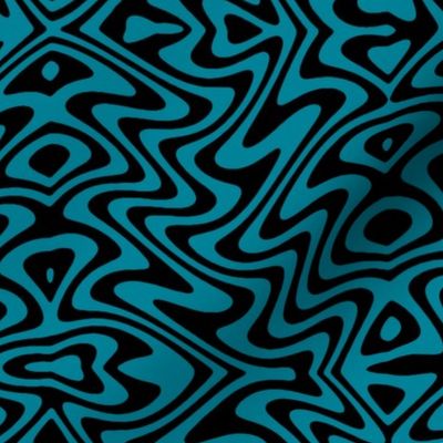 psychedelic butterfly swirl - teal and black