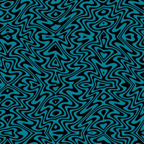 psychedelic butterfly swirl - teal and black