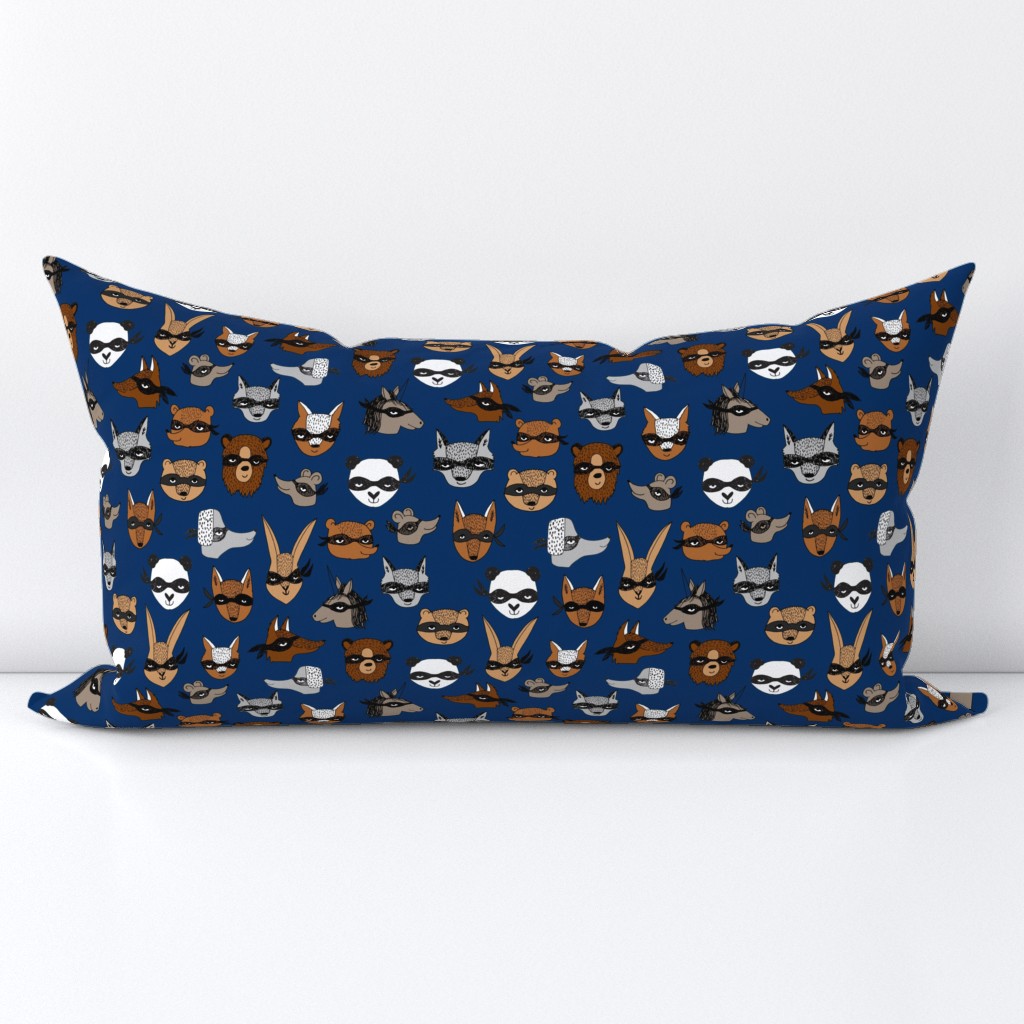 bandit animals // navy blue animal fabric cute kiddos pattern print design andrea lauren animals fabric