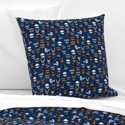 bandit animals // navy blue animal fabric cute kiddos pattern print design andrea lauren animals fabric