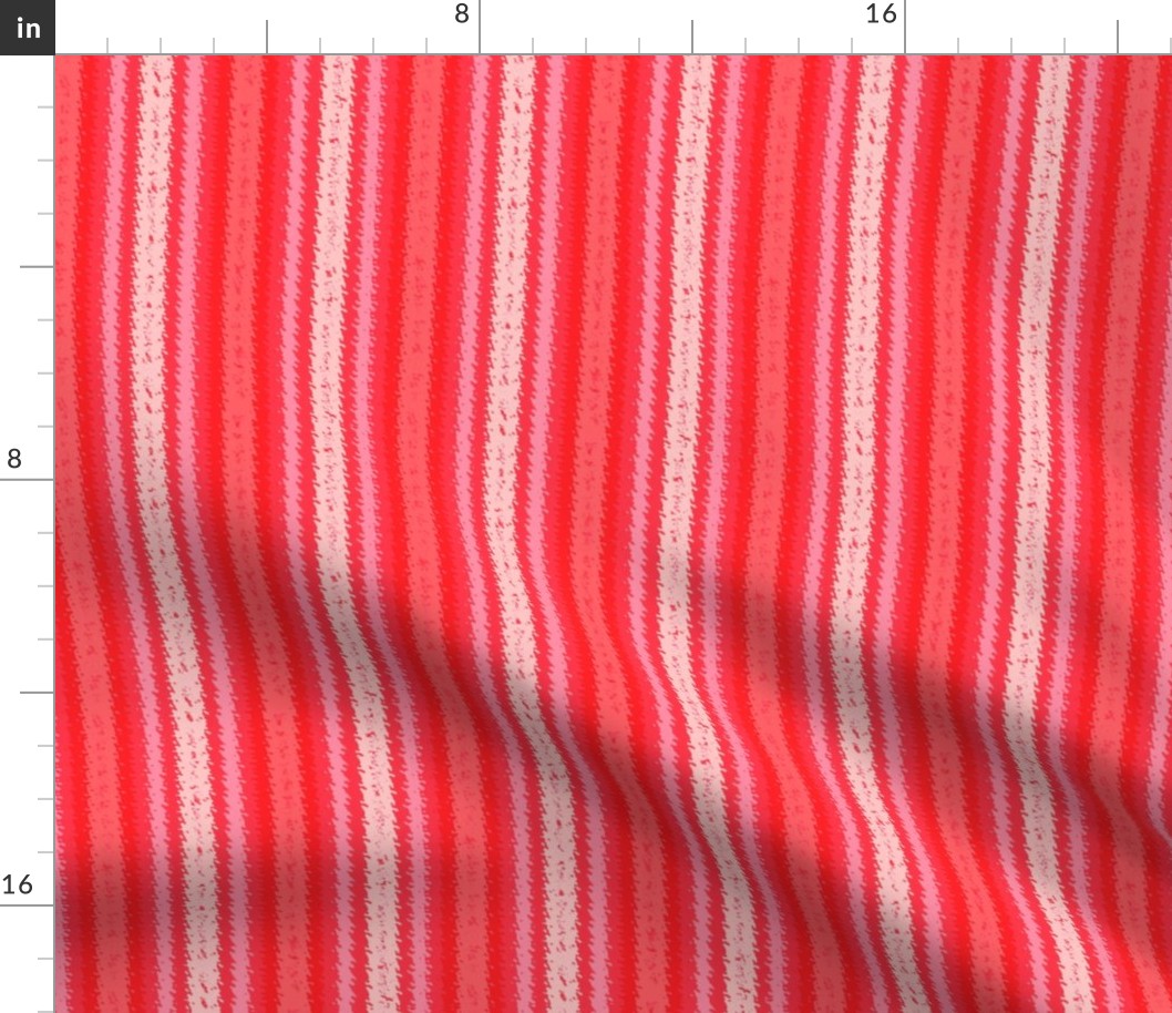 JP37 - Scarlet Red and Pink Jagged Stripes