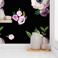 Dark Beauty Floral - Free Falling - Black