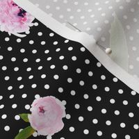 Dark Beauty - White Polka Dots / Black Background