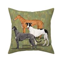 Three Greyhounds for Pillow
