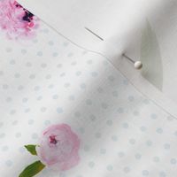 Dark Beauty - Light Blue Polka Dots / White Background