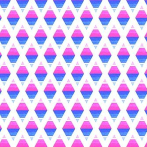 Watercolor blue and pink rhombus