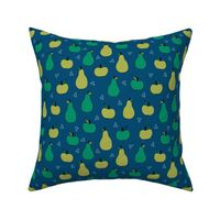 apples and pears // green apple and pears fabric cute fruit illustration orchard design andrea lauren fabric