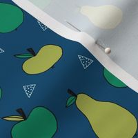apples and pears // green apple and pears fabric cute fruit illustration orchard design andrea lauren fabric