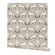 arctic fox //  khaki fox design arctic fox design andrea lauren nursery fabric 