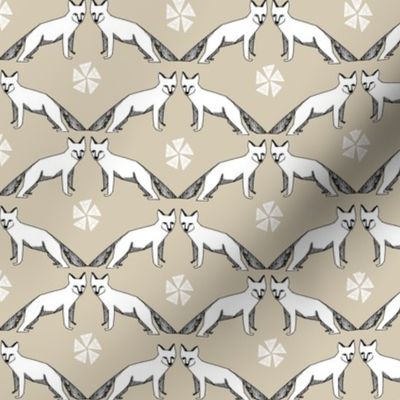 arctic fox //  khaki fox design arctic fox design andrea lauren nursery fabric 