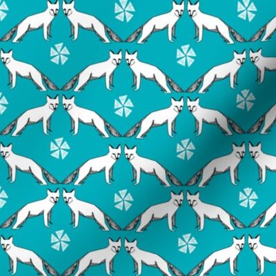 arctic fox // turquoise fox fabric nursery baby arctic foxes andrea lauren nursery baby