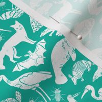 linocut animals // animal fabric baby teal turquoise fabric baby nursery teal zoo animals botanical prints