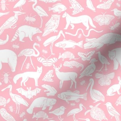 linocut animals // pink animals fabric nursery baby design animals design andrea lauren fabric andrea lauren design