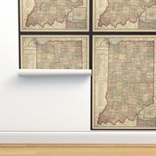 Indiana map, vintage, small