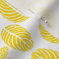 Topical Leaf Block Print Yellow